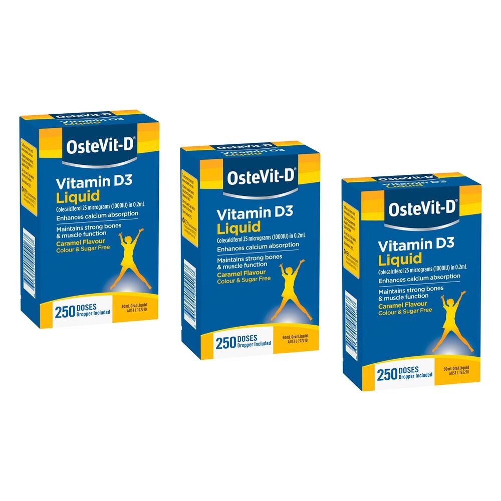 Ostevit D Vitamin D3 Liquid 1000IU 50mL Pack of 3