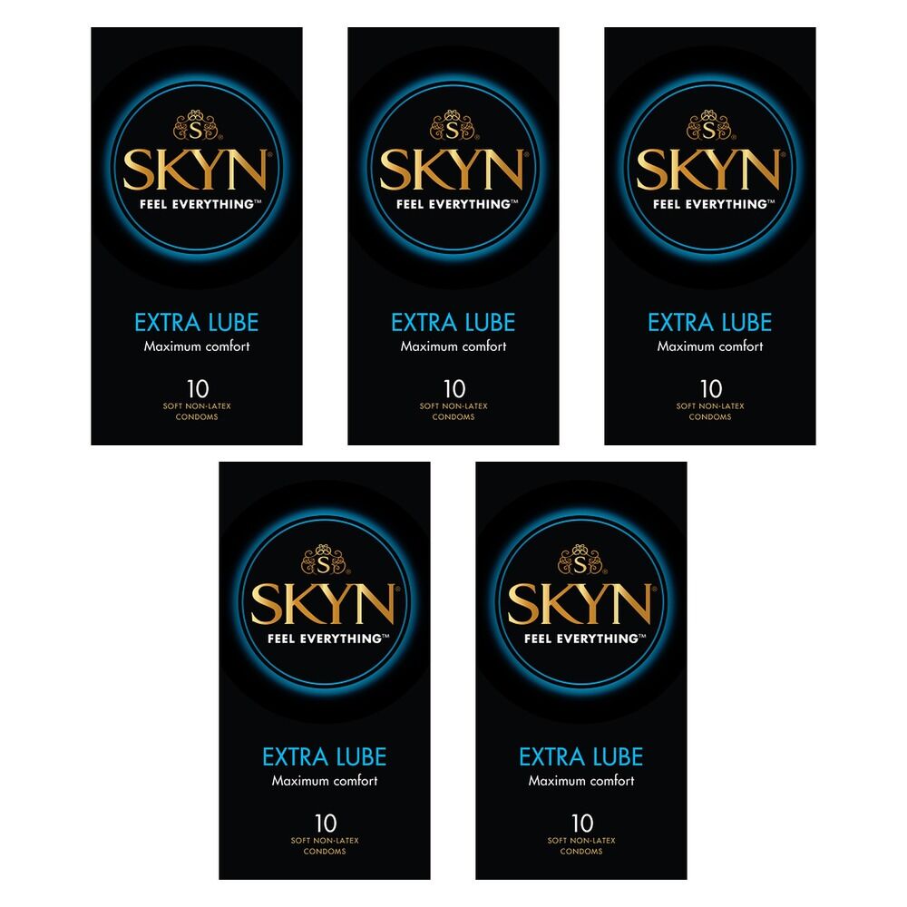 Skyn Extra Lubricated Condoms 10 Pack Bundle of 5