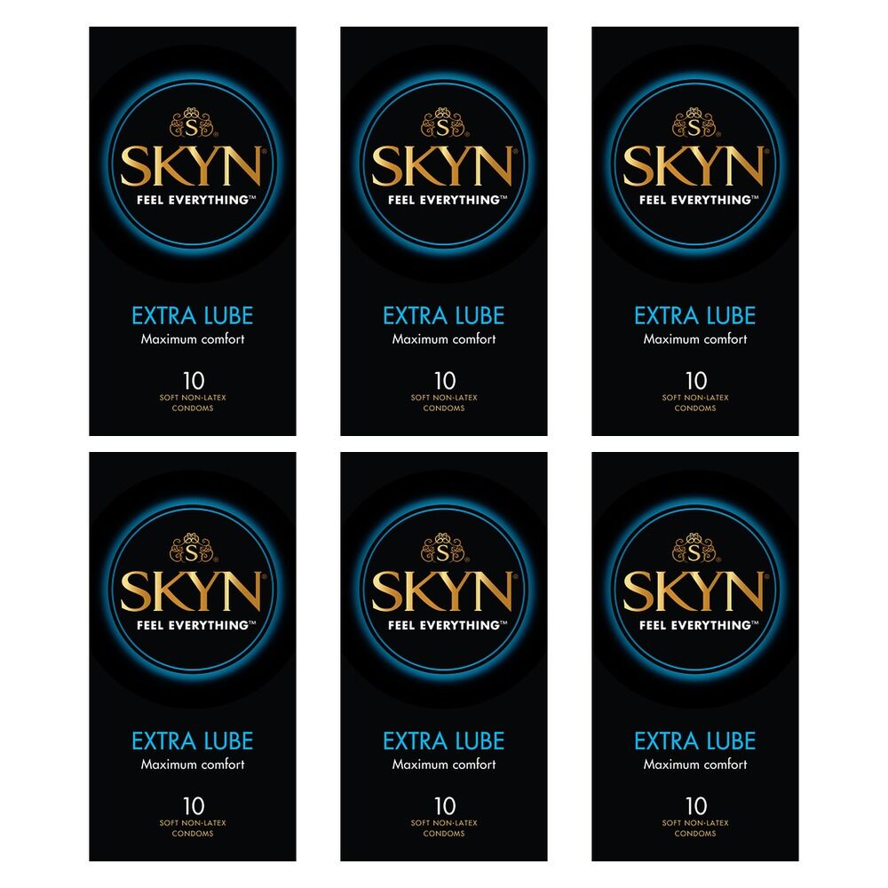 Skyn Extra Lubricated Condoms 10 Pack Bundle of 6