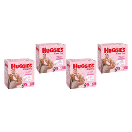 Huggies Jumbo UltraDry Nappies Crawler Girl 90 Pack Bundle of 4
