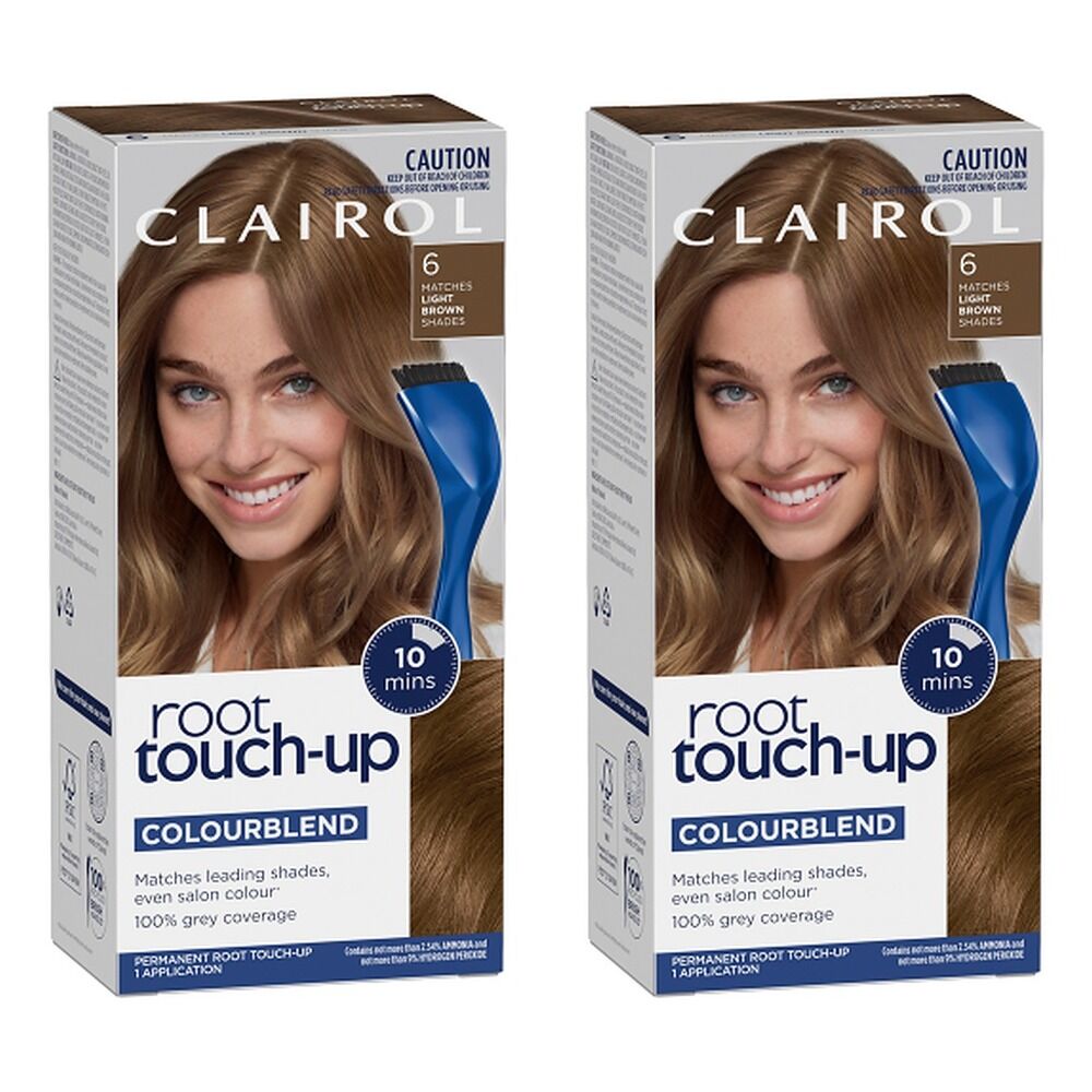 Clairol Root Touch-Up 6 Light Brown Permanent Hair Colour Pack of 2