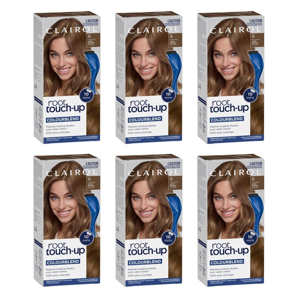 Clairol Root Touch-Up 6 Light Brown Permanent Hair Colour Pack of 6