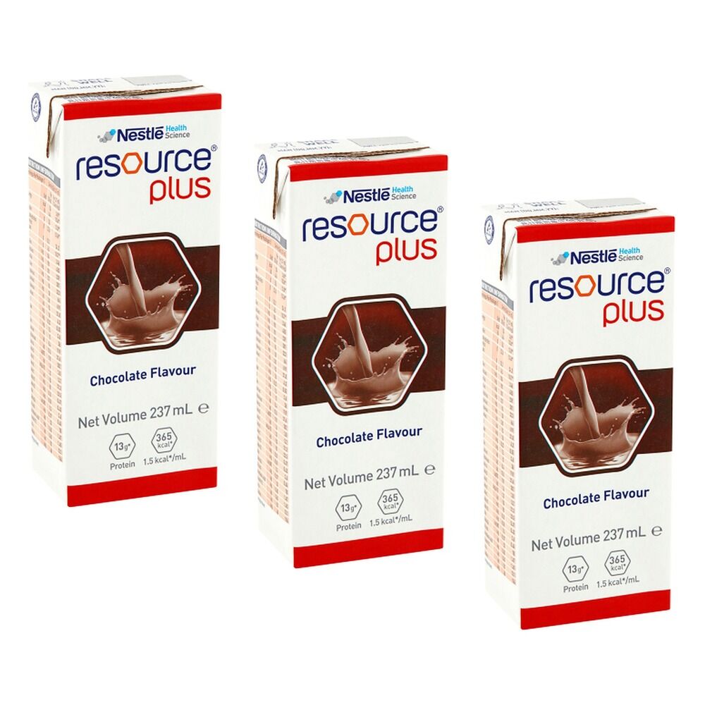 Resource Plus Chocolate Nutrition Drink 237mL Pack of 3