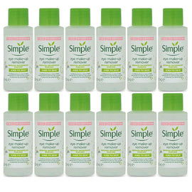 Simple Eye Make Up Remover 50ml Travel Size x 12 Value Pack