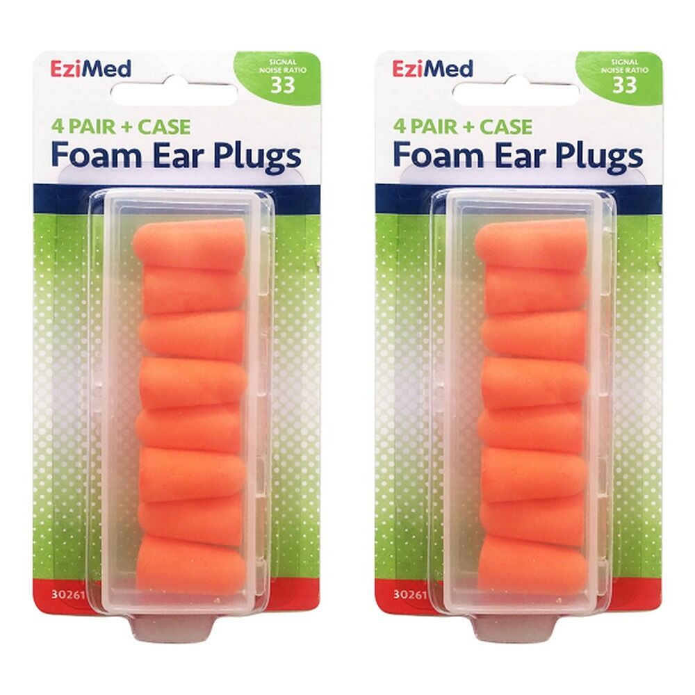 Amcla EziMed Sound Tamer Foam Ear Plugs 4 Pairs Pack of 2
