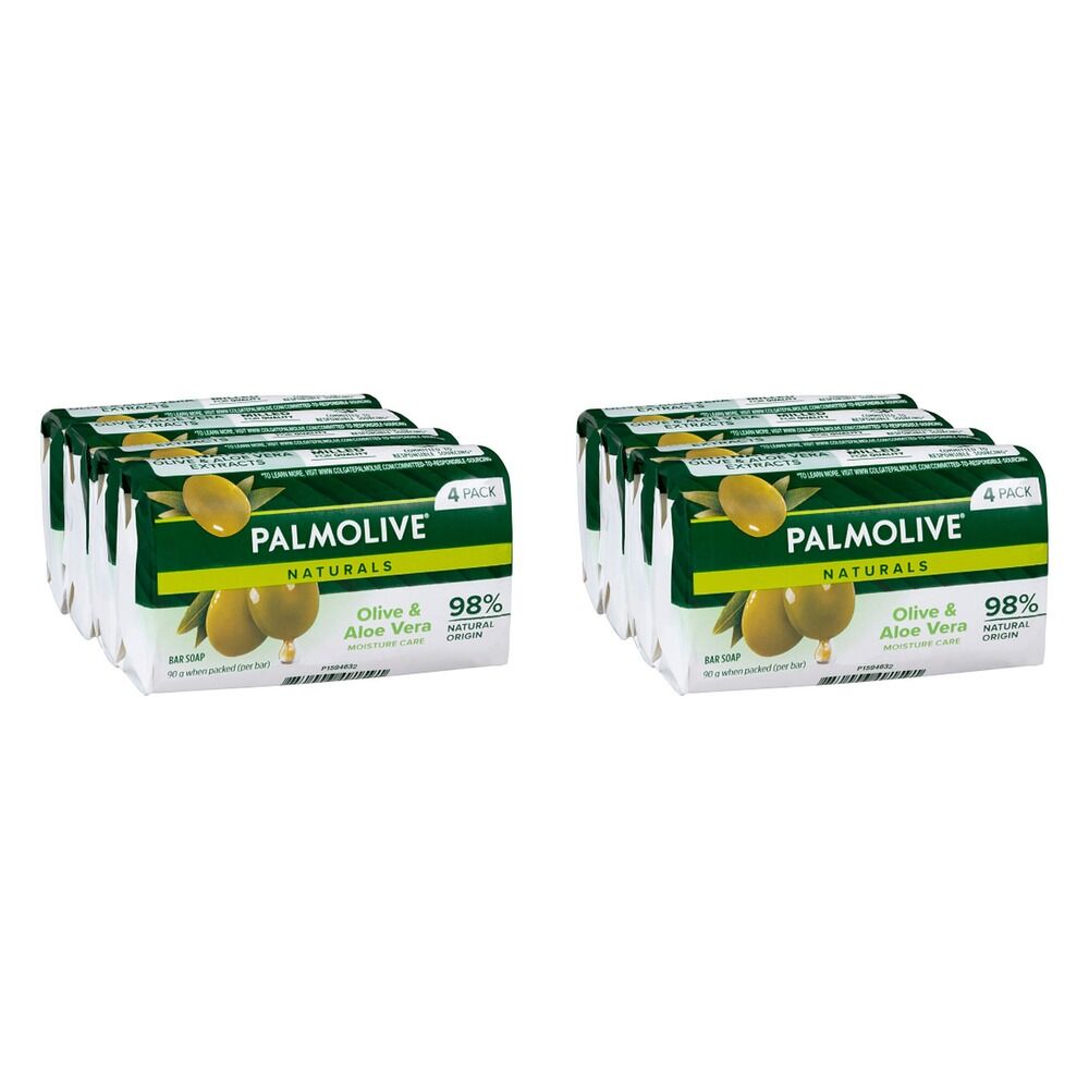 Palmolive Naturals Olive & Aloe Vera Bar Soap 4 x 490g x 12 Bundle of 2