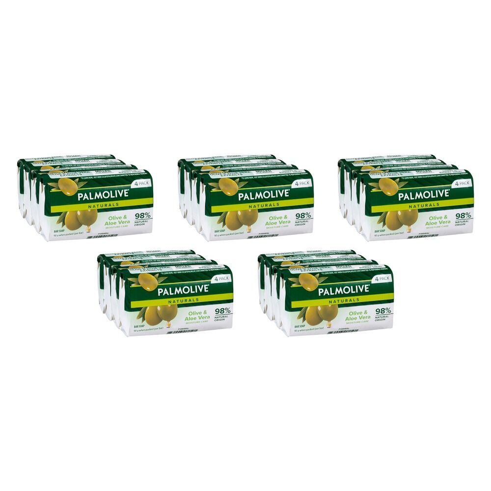Palmolive Naturals Olive & Aloe Vera Bar Soap 4 x 490g x 12 Bundle of 5
