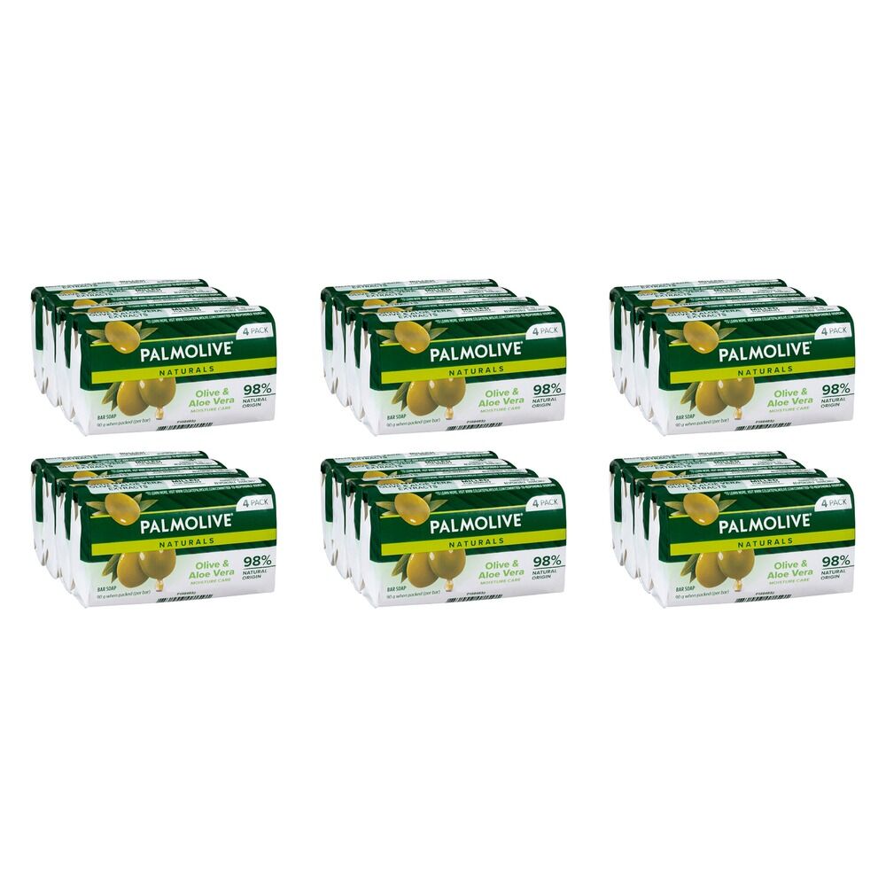 Palmolive Naturals Olive & Aloe Vera Bar Soap 4 x 490g x 12 Bundle of 6