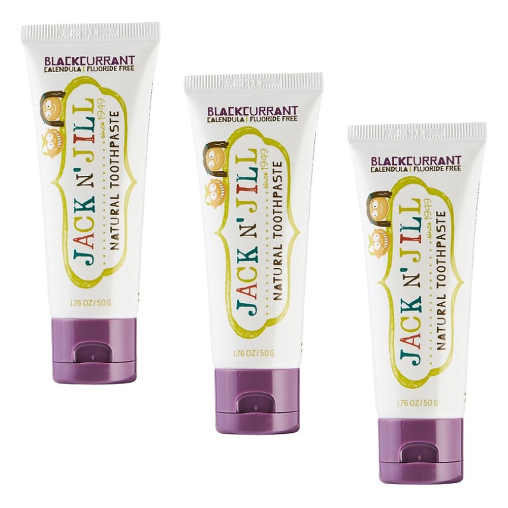 Jack N' Jill Natural Blackcurrant Fluoride Free Toothpaste 50g Pack of 3
