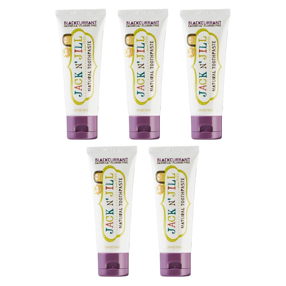 Jack N' Jill Natural Blackcurrant Fluoride Free Toothpaste 50g Pack of 5
