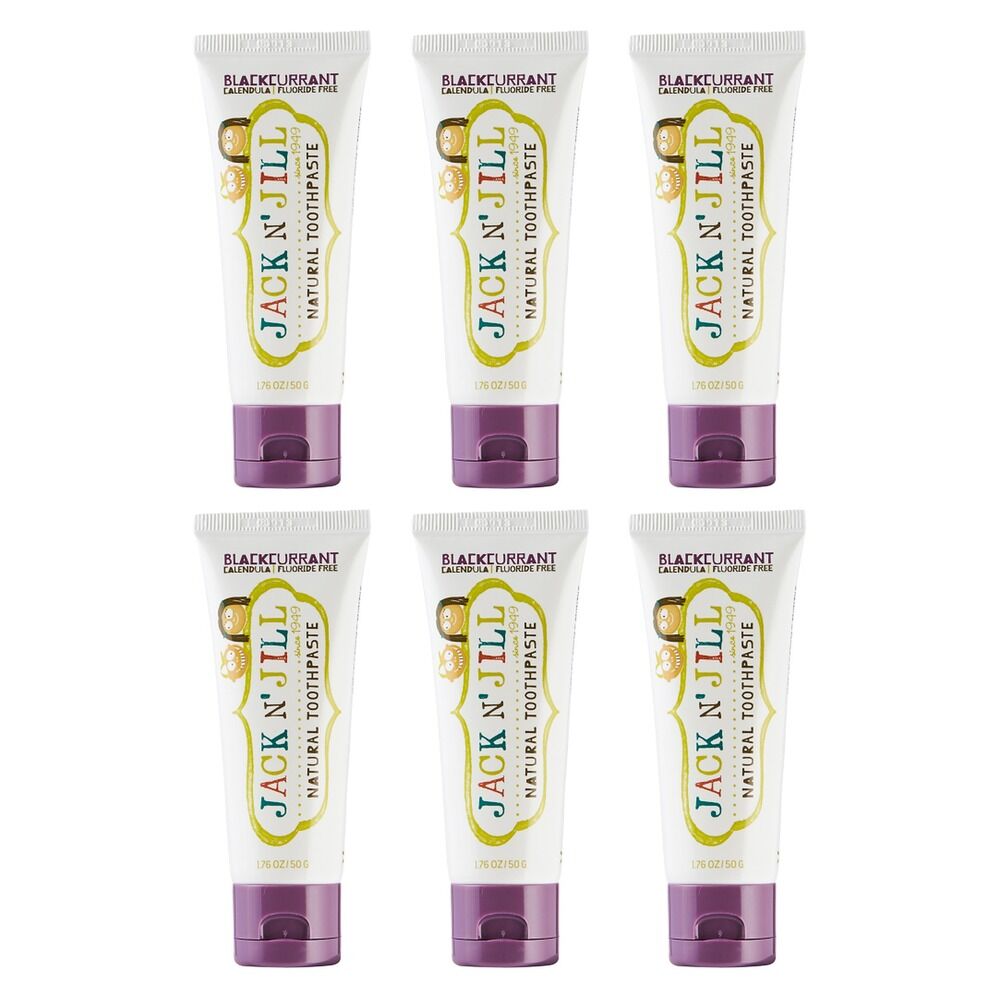 Jack N' Jill Natural Blackcurrant Fluoride Free Toothpaste 50g Pack of 6