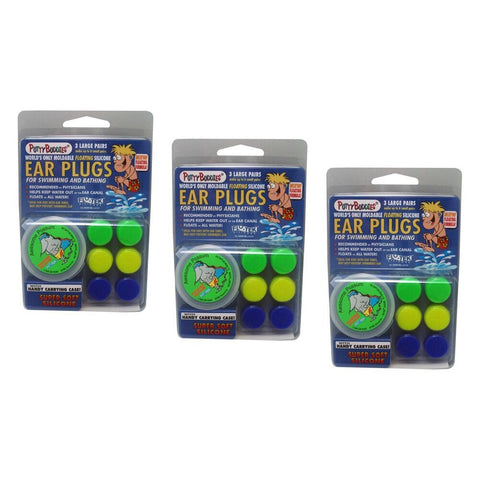 Putty Buddies Mouldable Ear Plugs 3 Pairs Pack of 3