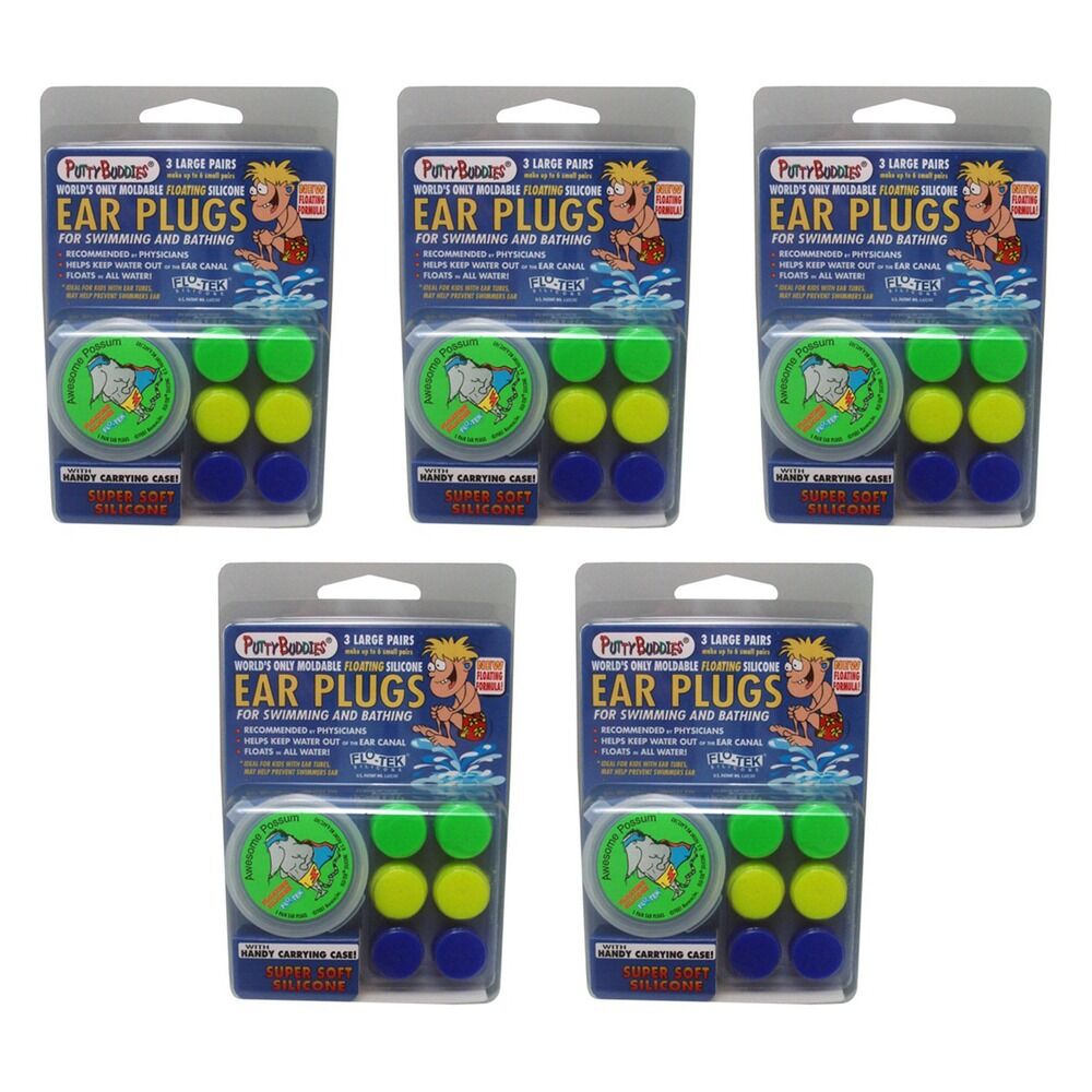 Putty Buddies Mouldable Ear Plugs 3 Pairs Pack of 5
