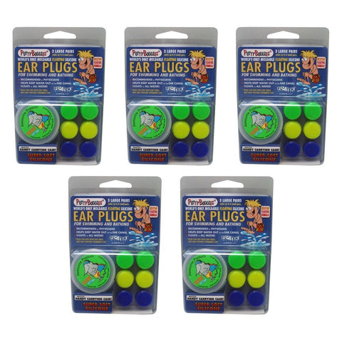 Putty Buddies Mouldable Ear Plugs 3 Pairs Pack of 5