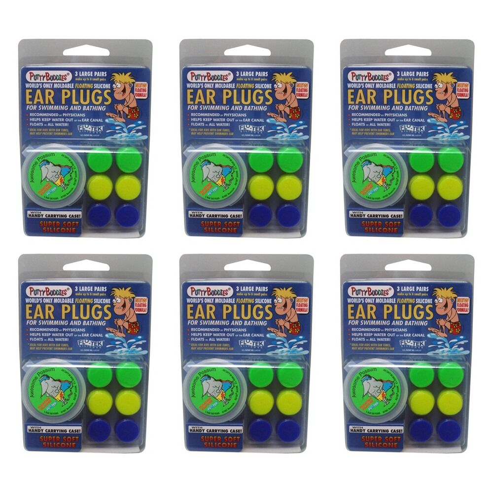 Putty Buddies Mouldable Ear Plugs 3 Pairs Pack of 6