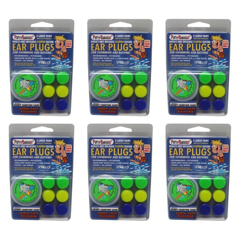 Putty Buddies Mouldable Ear Plugs 3 Pairs Pack of 6