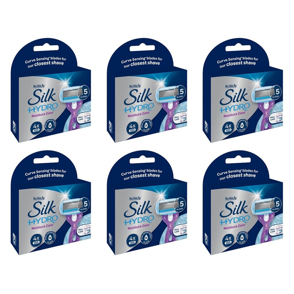 Schick Silk Hydro Moisture Care Refill 4 Pack Bundle of 6