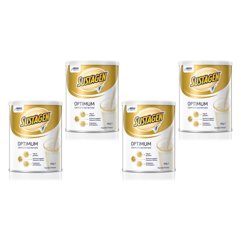 Sustagen Optimum Vanilla Flavour 800g Pack of 4