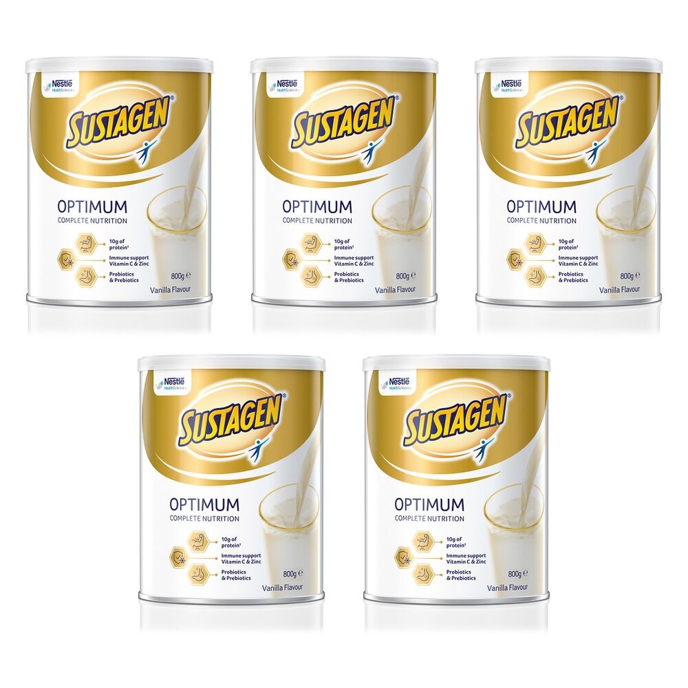 Sustagen Optimum Vanilla Flavour 800g Pack of 5