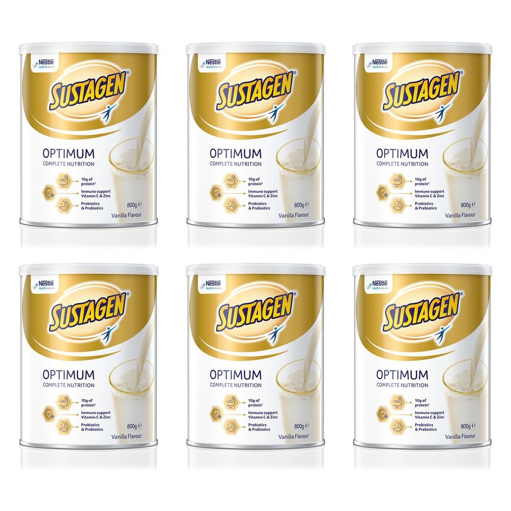 Sustagen Optimum Vanilla Flavour 800g Pack of 6