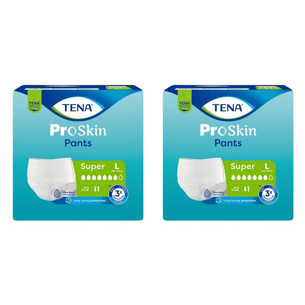 Tena ProSkin Pants Super L 12 Pack x 4 Bundle of 2