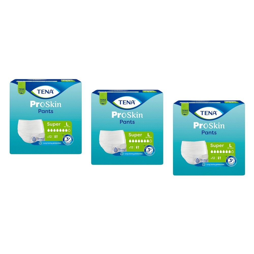 Tena ProSkin Pants Super L 12 Pack x 4 Bundle of 3