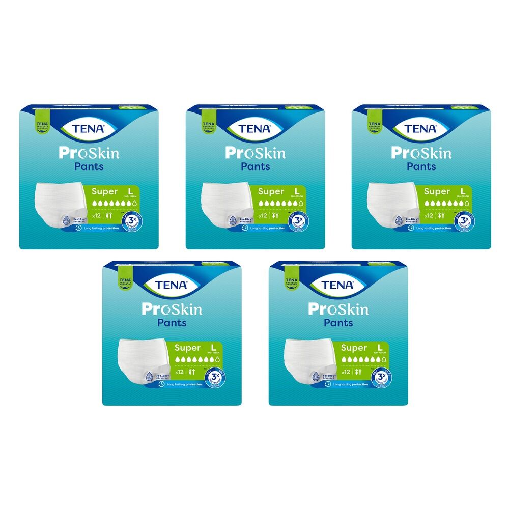 Tena ProSkin Pants Super L 12 Pack x 4 Bundle of 5