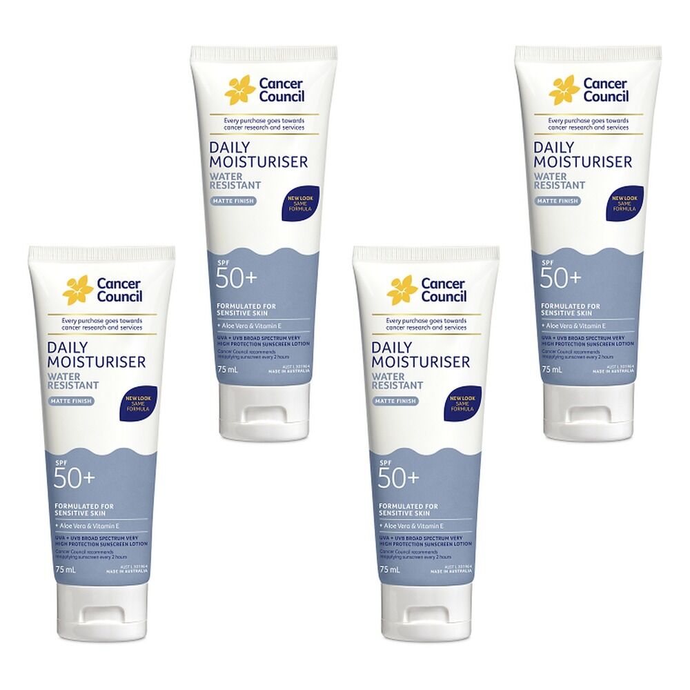 Cancer Council Face Day Wear Matte Moisturiser SPF 50+ 75mL Pack of 4