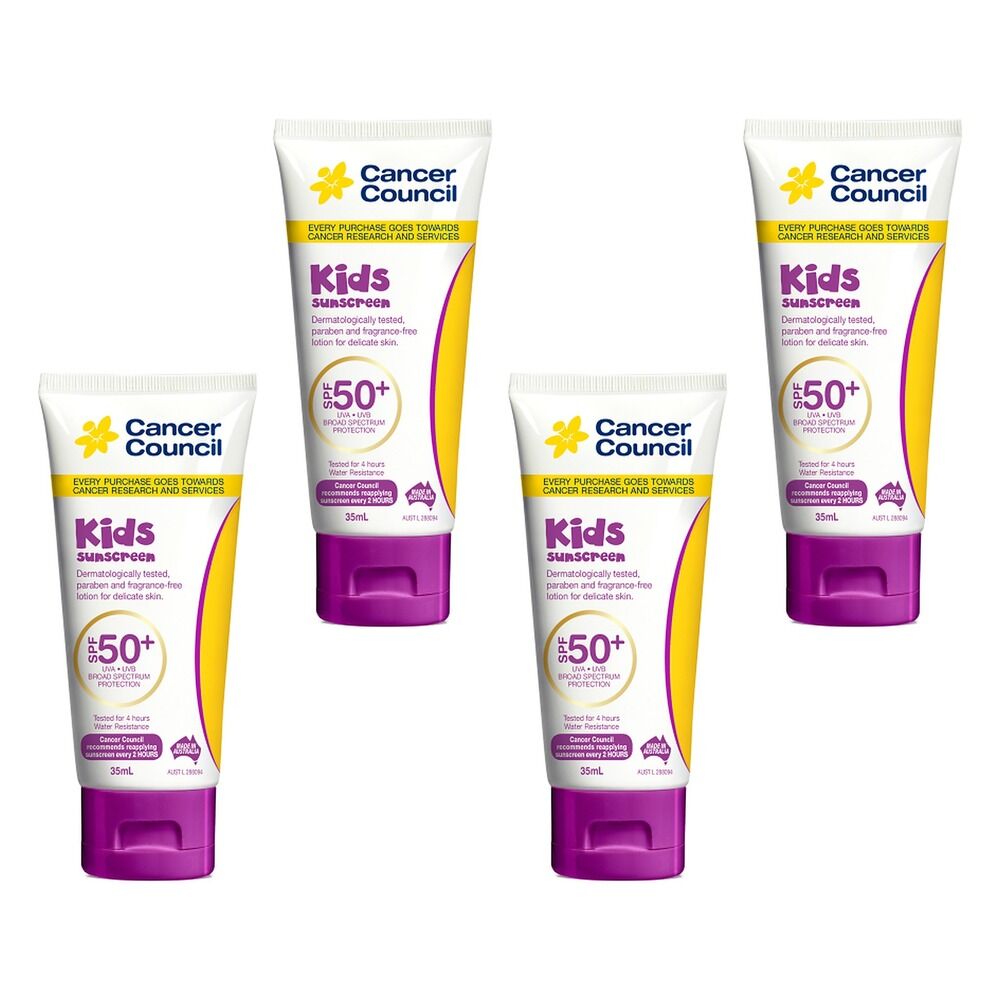 Cancer Council Kids Sunscreen SPF 50+ 35mL Pack of 4