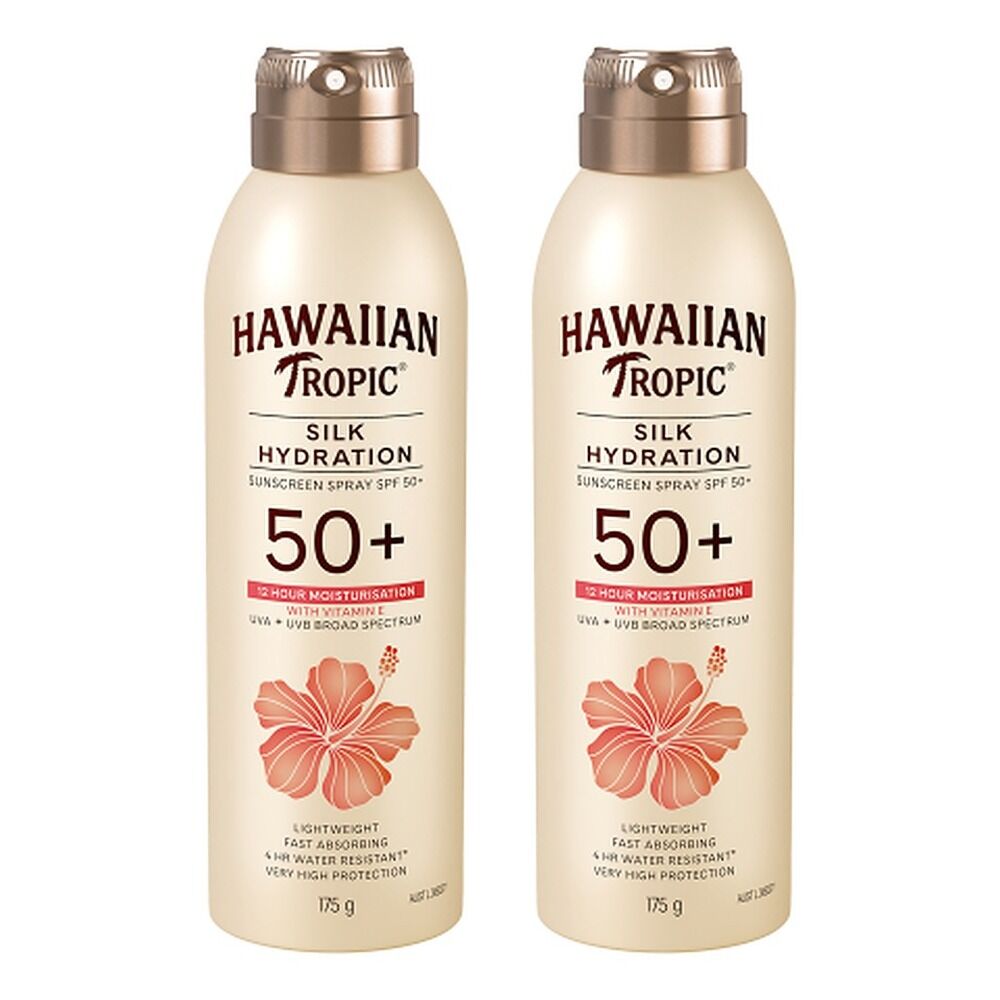 Hawaiian Tropic Silk Hydration Spray SPF50+ 175g Pack of 2