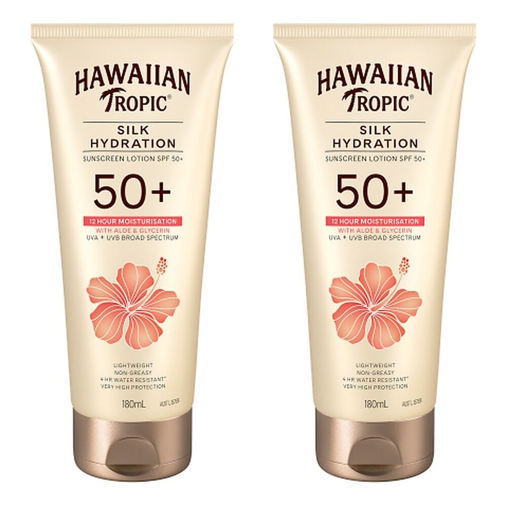 Hawaiian Tropic Silk Hydration Lotion SPF50+ 180mL Pack of 2