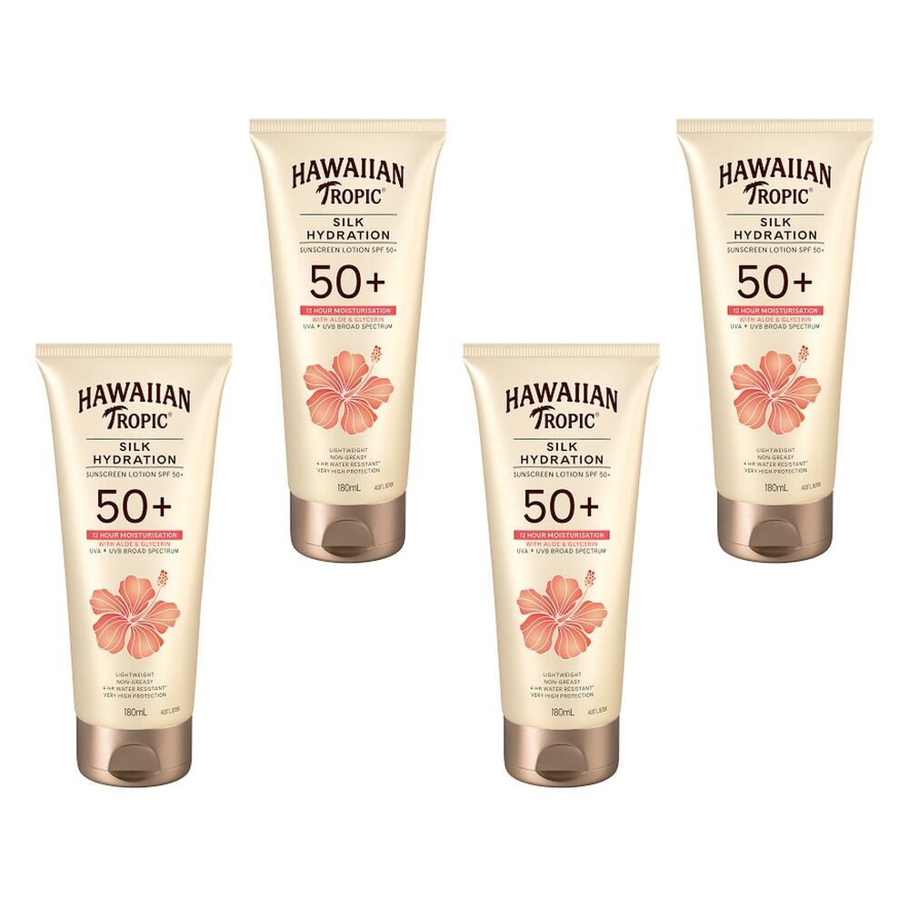 Hawaiian Tropic Silk Hydration Lotion SPF50+ 180mL Pack of 4