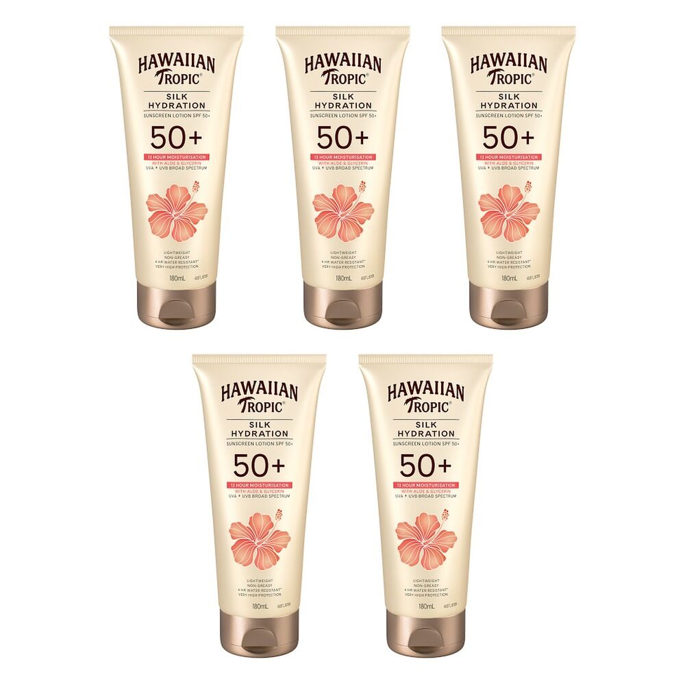 Hawaiian Tropic Silk Hydration Lotion SPF50+ 180mL Pack of 5