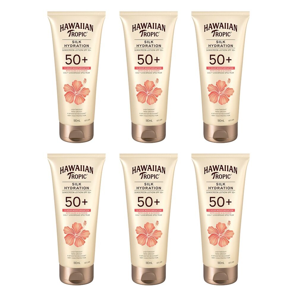 Hawaiian Tropic Silk Hydration Lotion SPF50+ 180mL Pack of 6