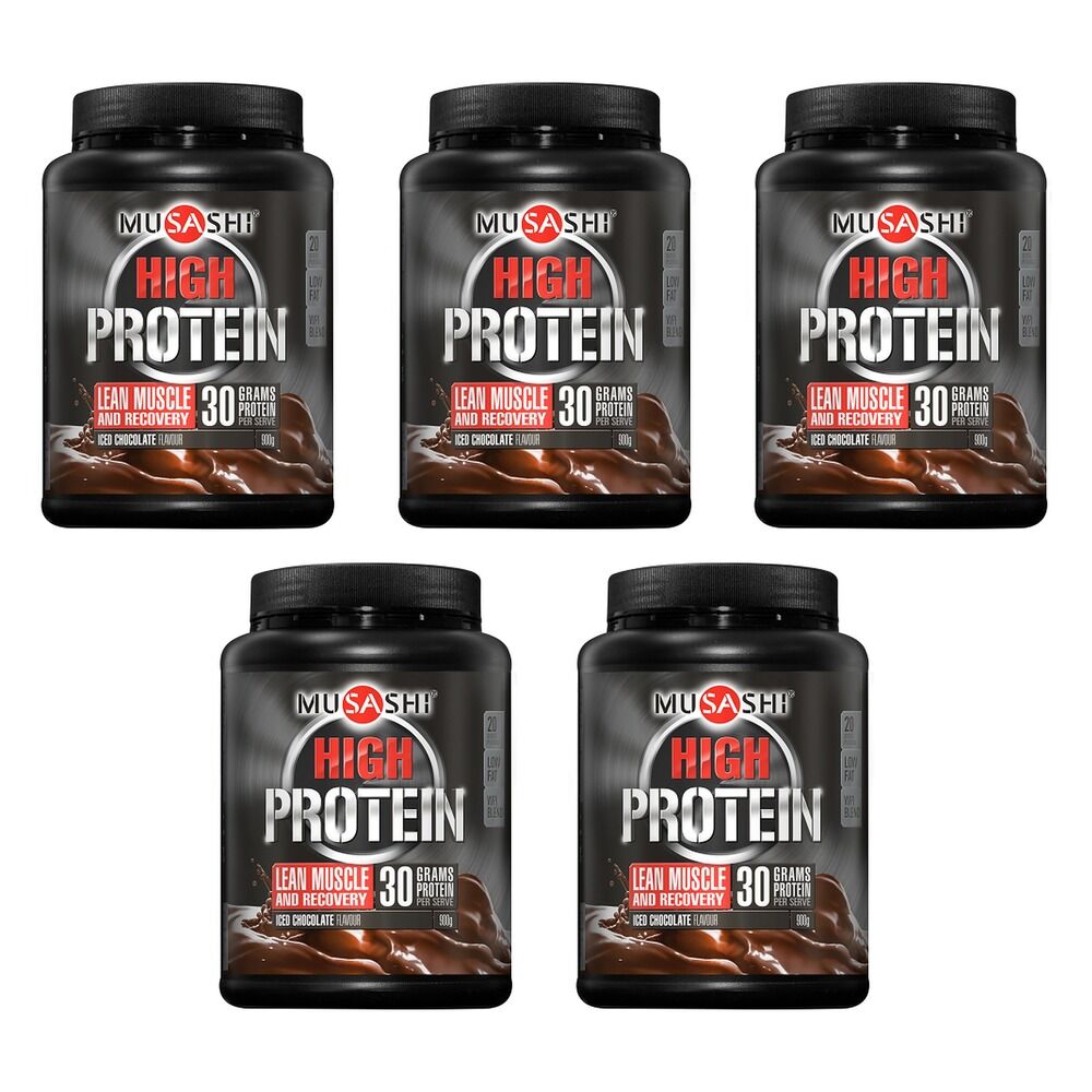 Musashi High Protein Chocolate Powder 900g Pack of 5