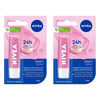NIVEA 24H Melt-In Moisture Soft Rose Lip Balm 4.8g Pack of 2