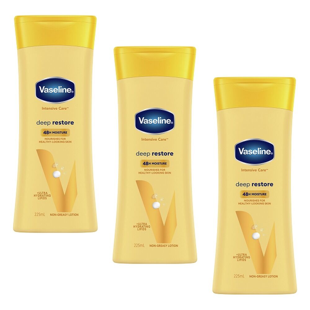 Vaseline Intensive Care Body Lotion Deep Restore 225mL Pack of 3