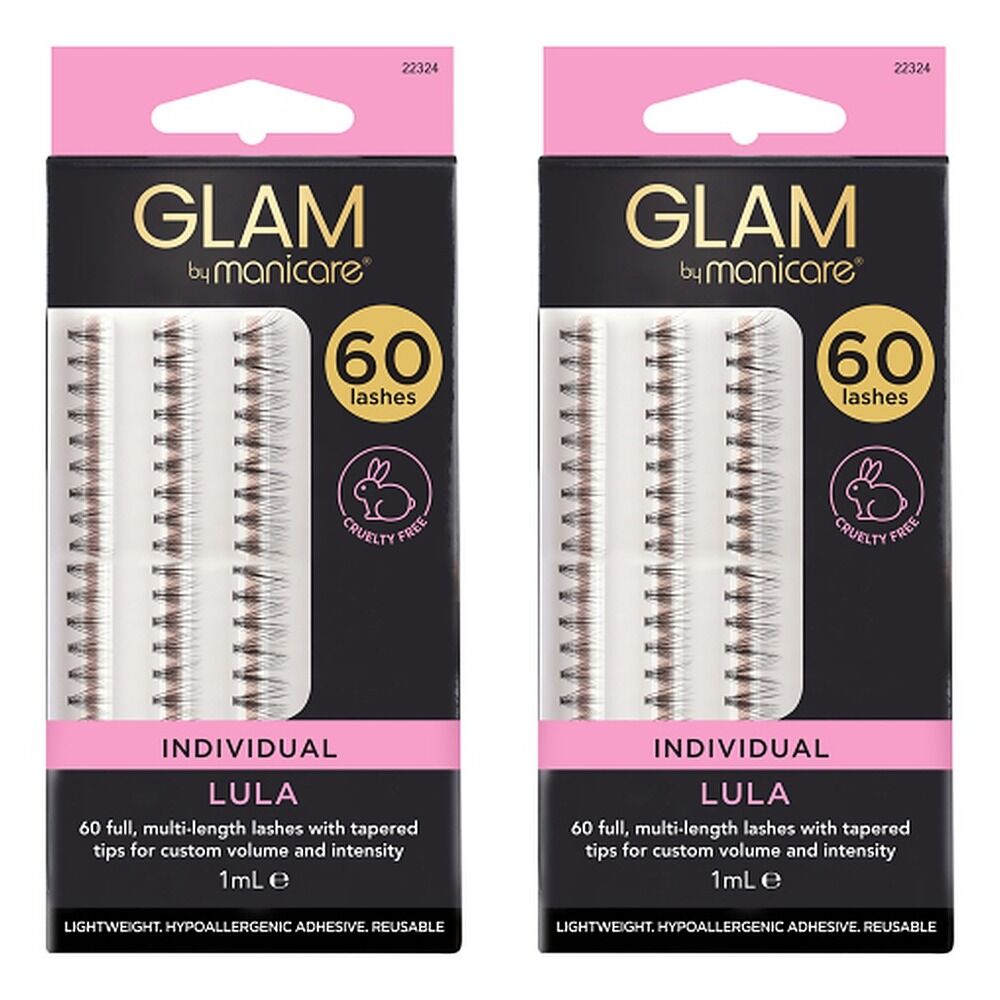 Glam by Manicare Lula Individual Lashes 60 Pack Bundle of 2