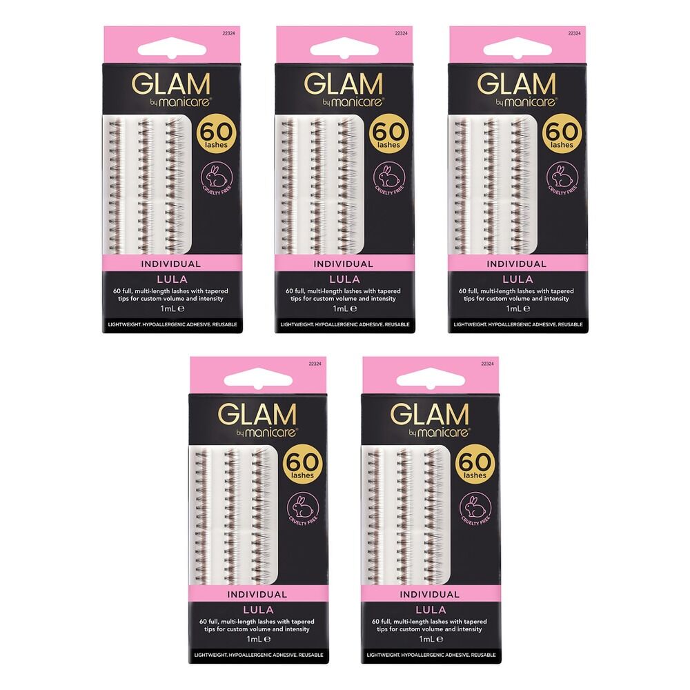 Glam by Manicare Lula Individual Lashes 60 Pack Bundle of 5