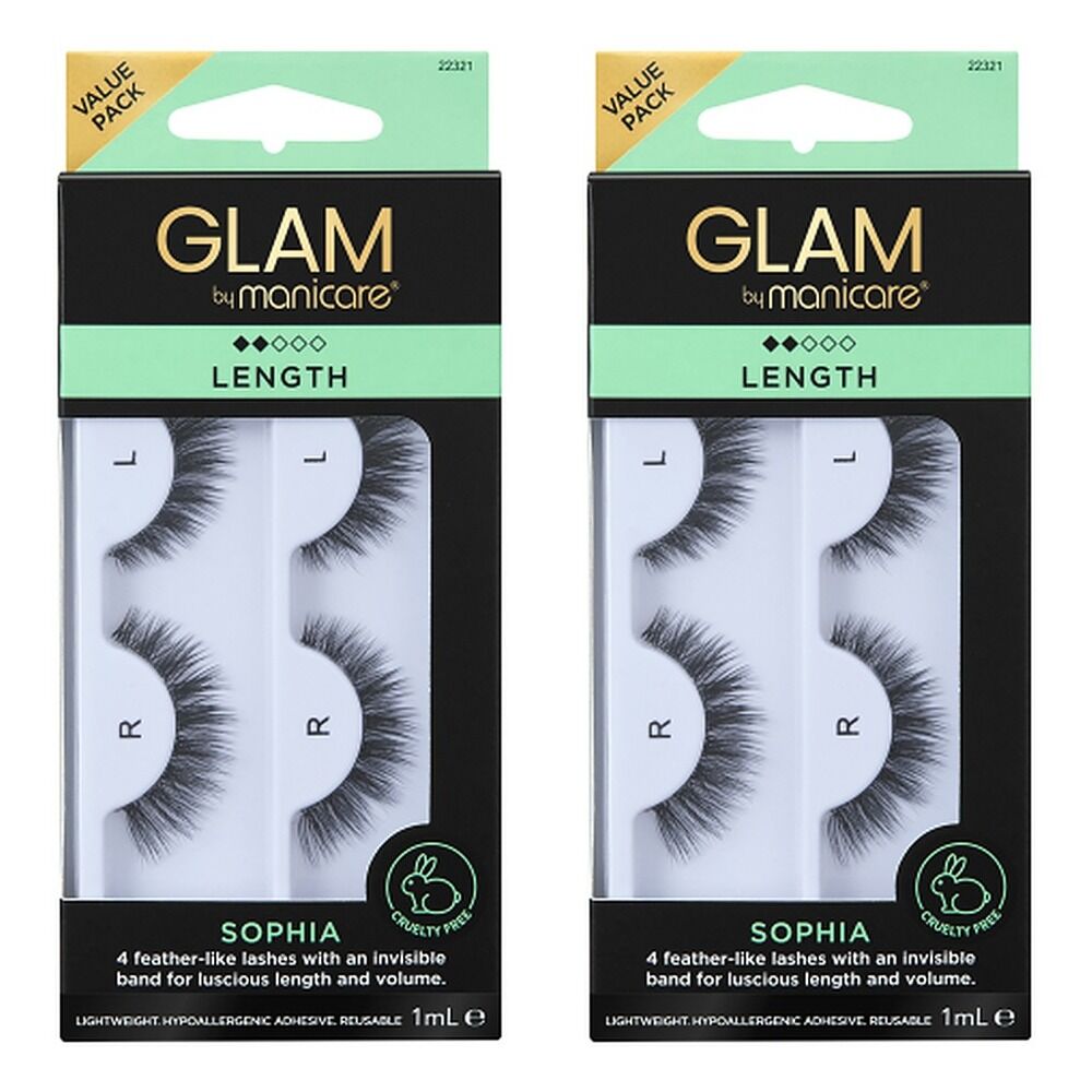 Glam by Manicare Sophia Mink Effect Lashes 2 Pairs Pack of 2