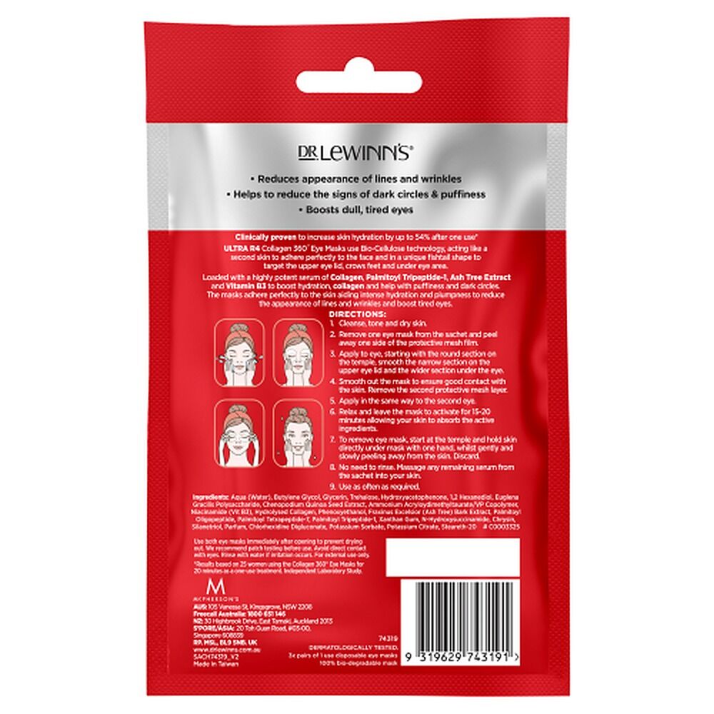 Dr. LeWinn's Ultra R4 Collagen 360 Eye Masks 3pk 24mL x 10