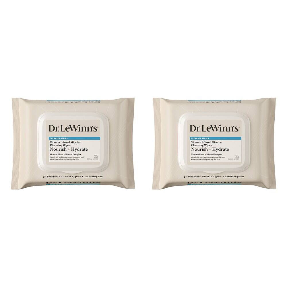 Dr. LeWinn's Private Formula Vitamin Infused Micellar Wipes 25 Pack Bundle of 2