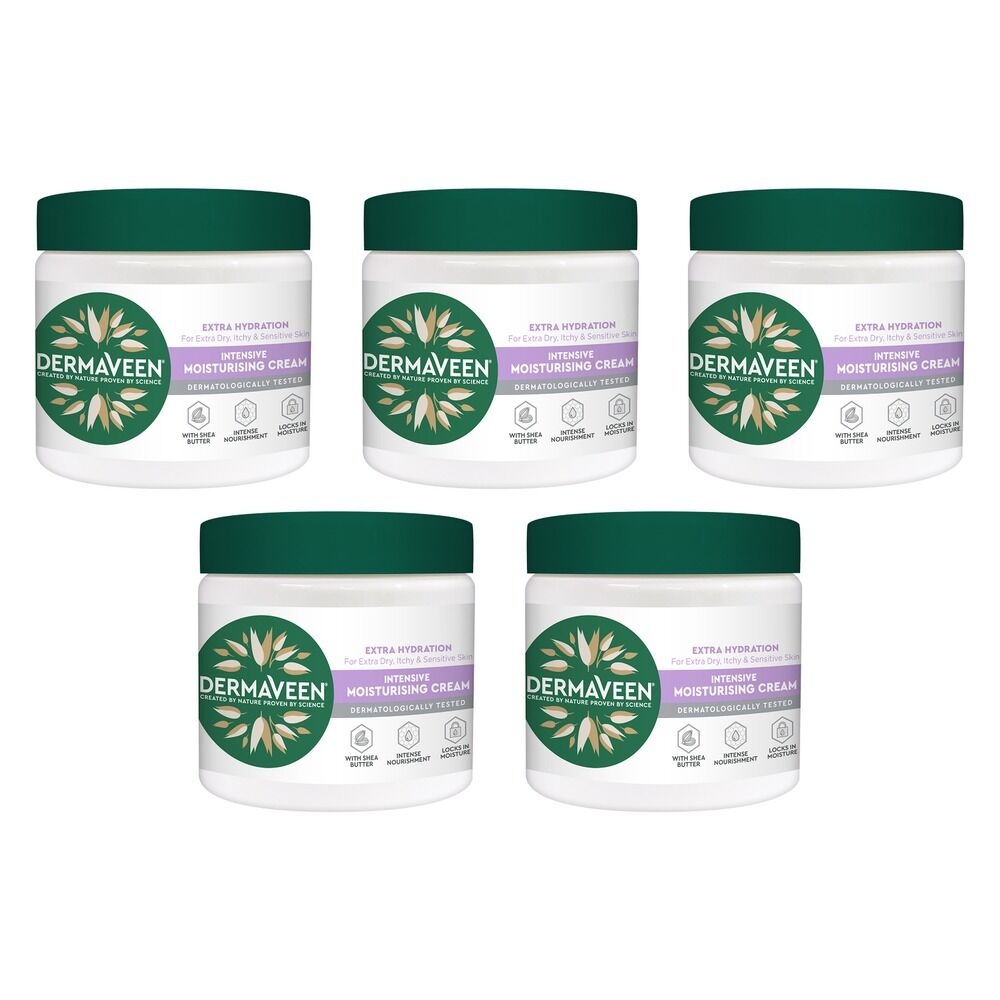 DermaVeen Intensive Extra Hydration Moisturising Cream 450g Pack of 5