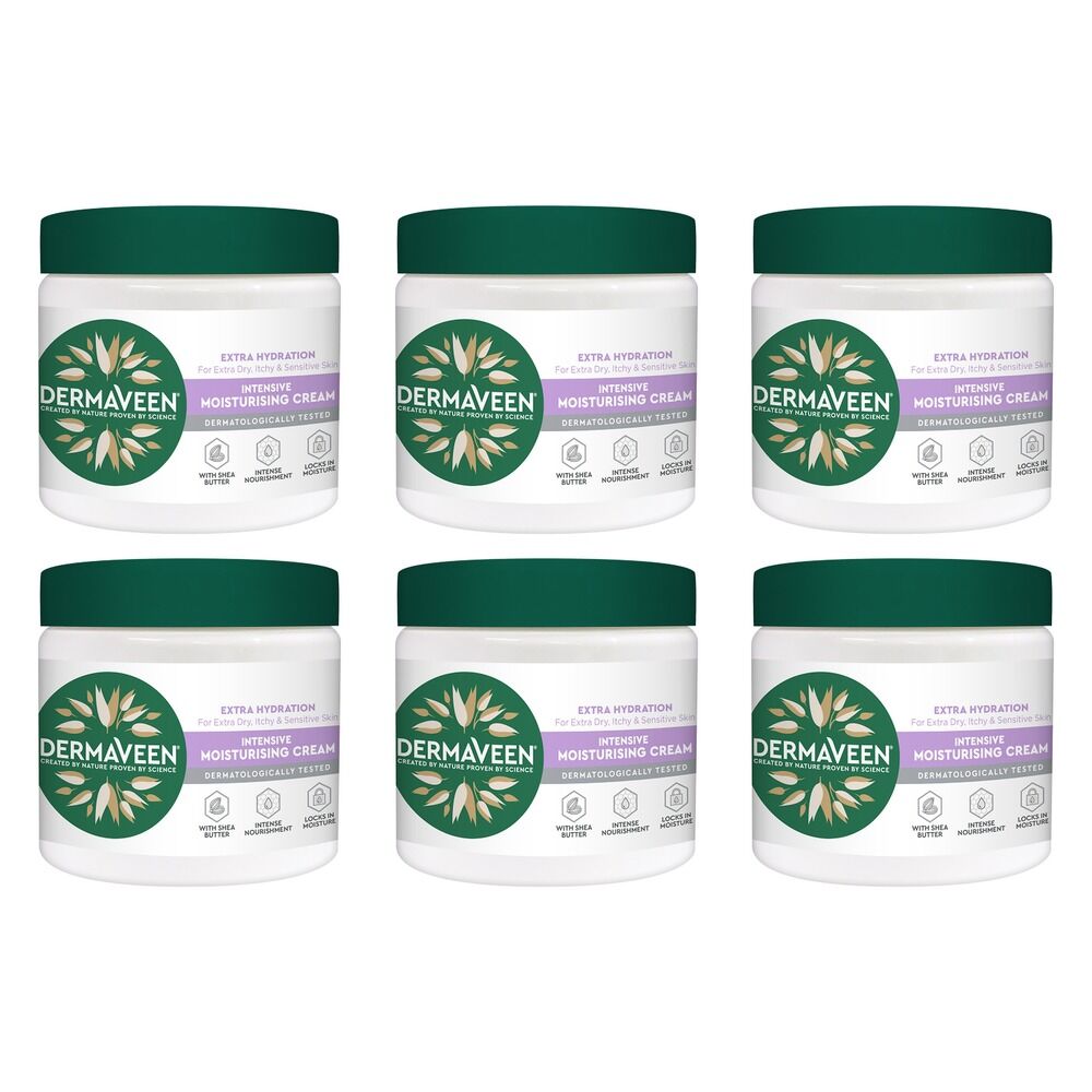 DermaVeen Intensive Extra Hydration Moisturising Cream 450g Pack of 6