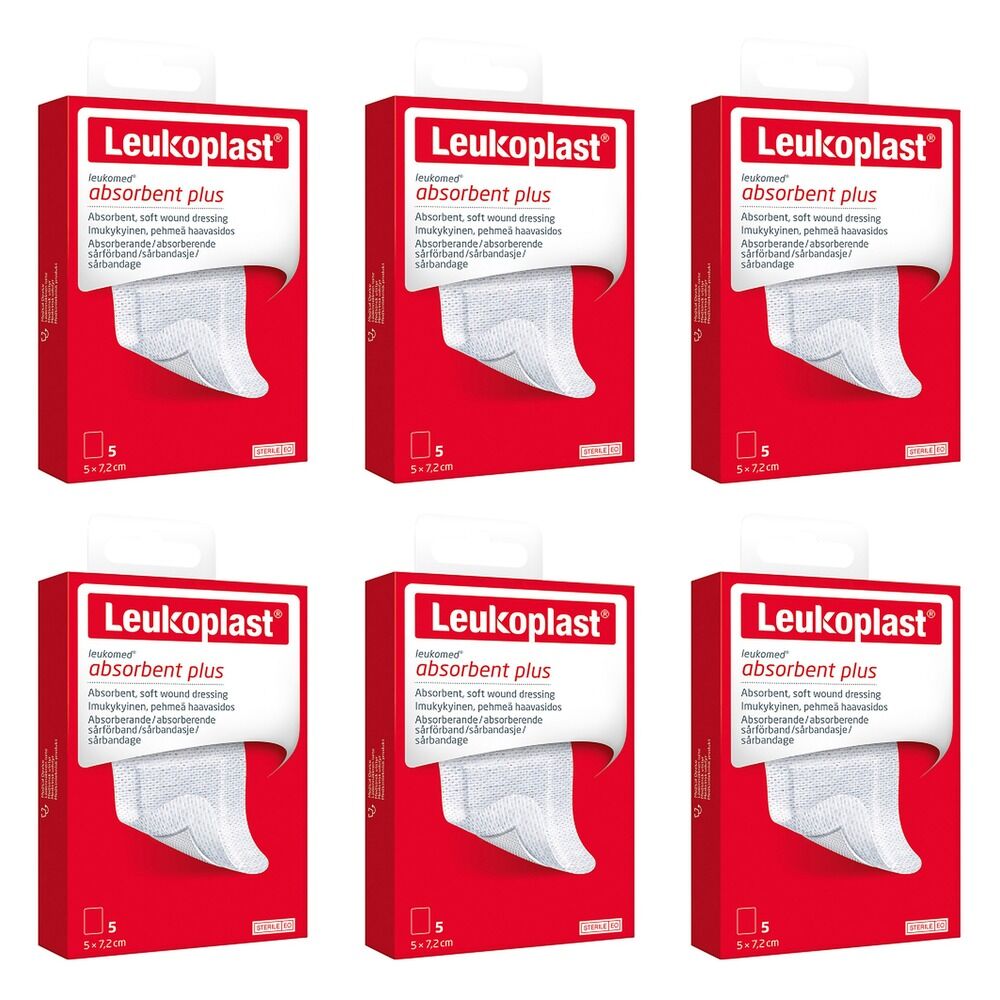 Leuko Leukomed Sterile Post-Op Wound Dressing 5cm x 7.2cm 5 Pack Bundle of 6