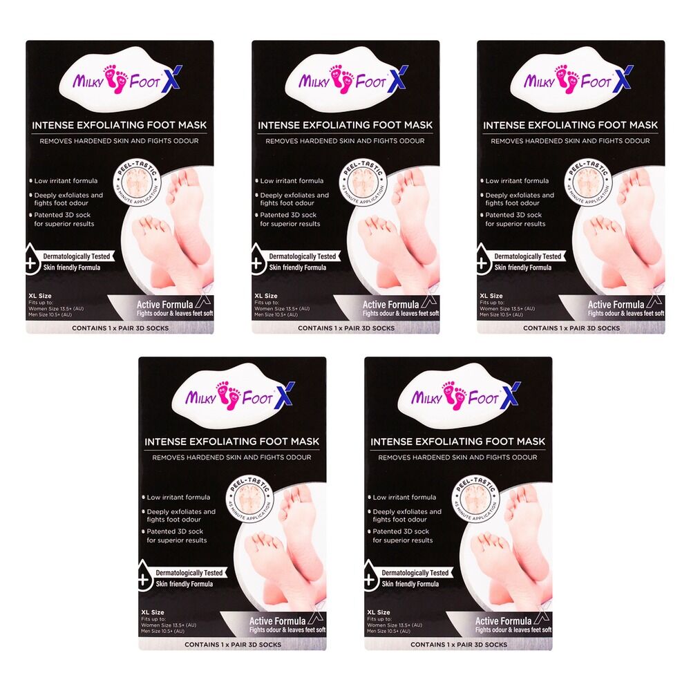 Milky Foot Active Exfoliating Foot Mask XL Pack of 5
