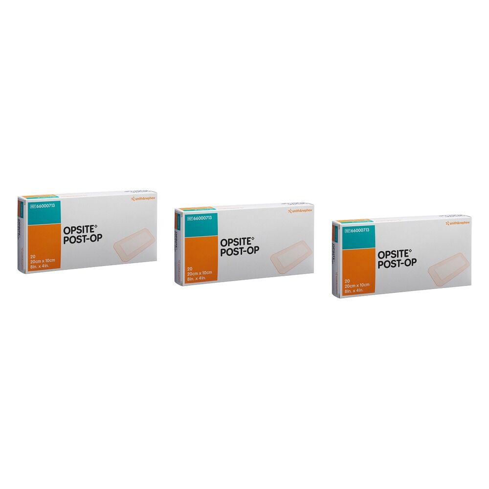 Opsite Post-Op Waterproof Dressing 20cm x 10cm Box of 20 Bundle of 3