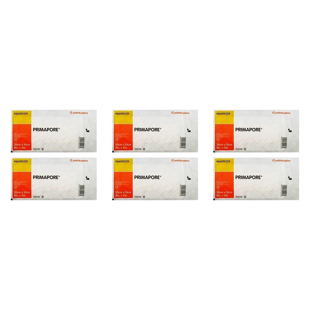 PRIMAPORE Adhesive Wound Dressing 20cm x 10cm x 20 Bundle of 6