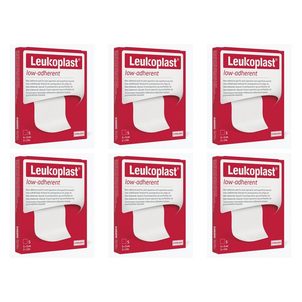 Leuko Leukomed LA Low Adherent Absorbent Dressing 5cm x 5cm Box of 5 Pack of 6