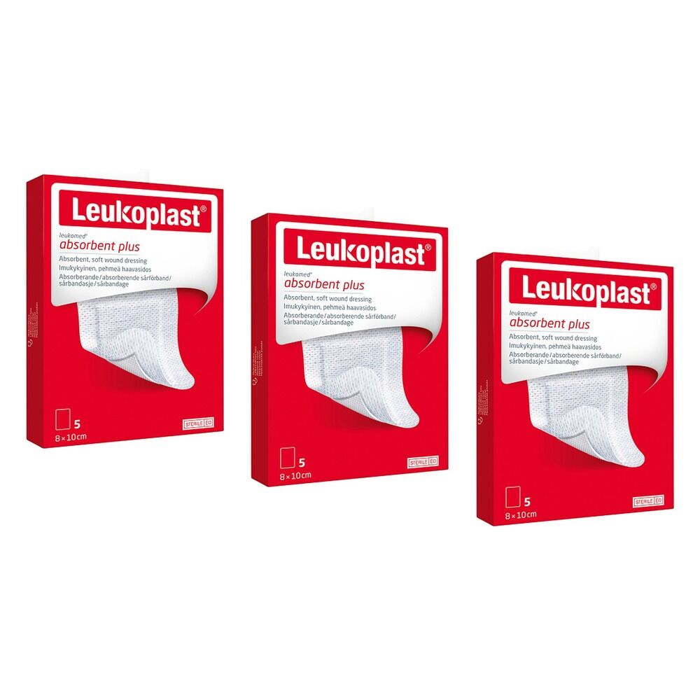 Leuko Leukomed Sterile Post-Op Wound Dressing 8cm x 10cm 5 Pack Bundle of 3